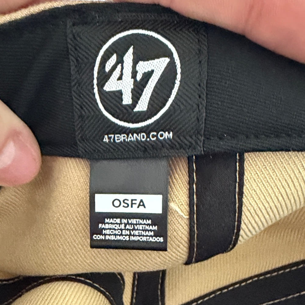 47 Tan Cap with White Embroidery - Picture 2 of 3